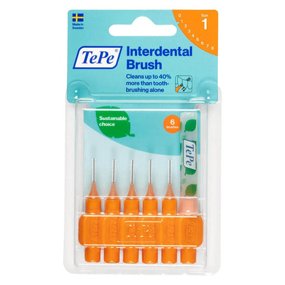 TePe Interdental Brush Orange 0.45mm 6-Pack by Beauty Care Bag