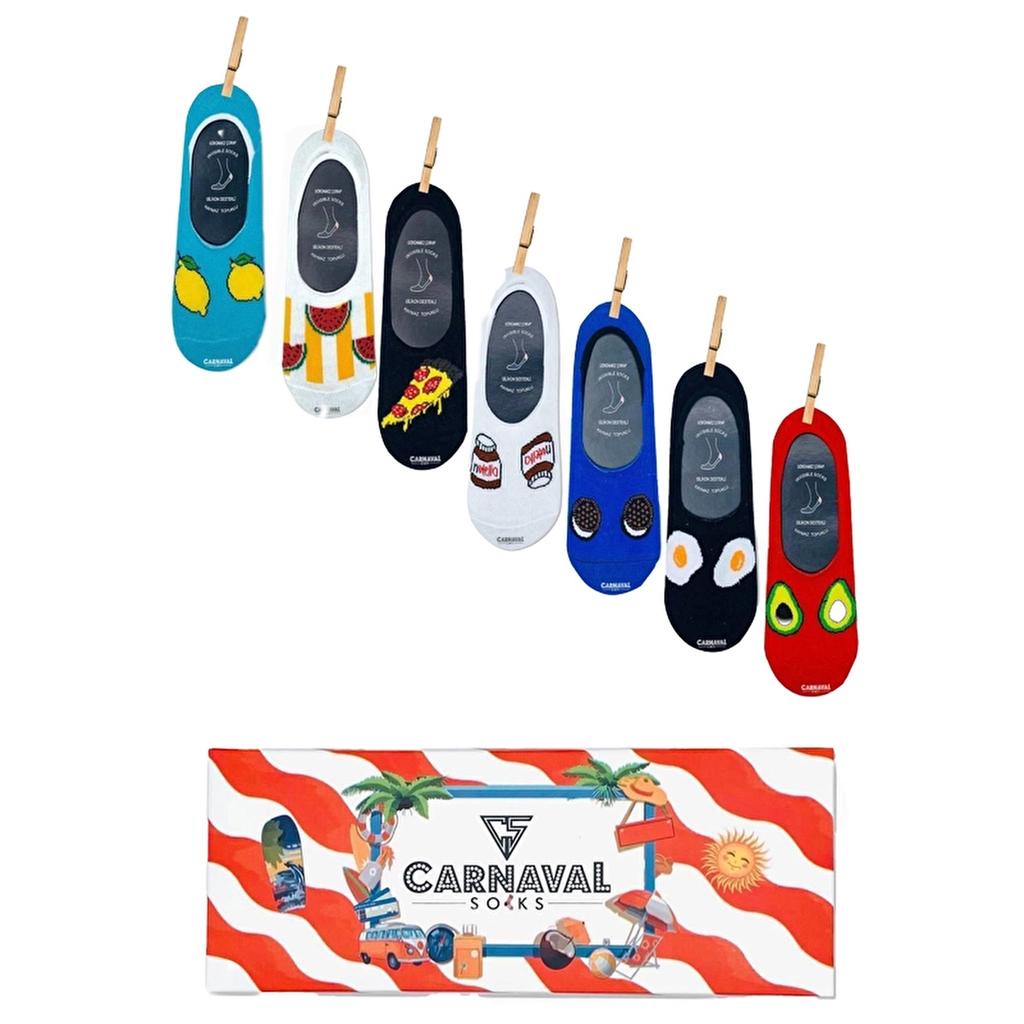 Carnaval Socks 7-Pack Non-Slip No-Show Socks 7 Pairs by Beauty Care Bag