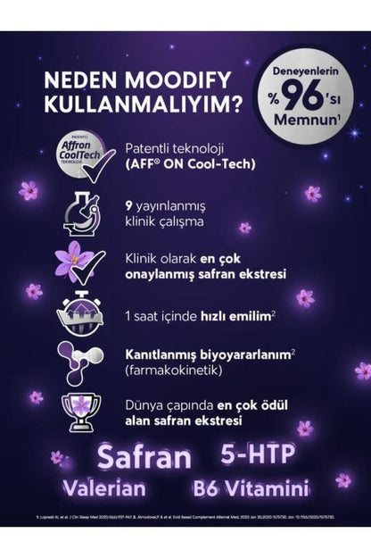 Moodify - Safran Extract with 5-HTP, Valerian, Vitamin B6 - 30 Capsules by Beauty Care Bag