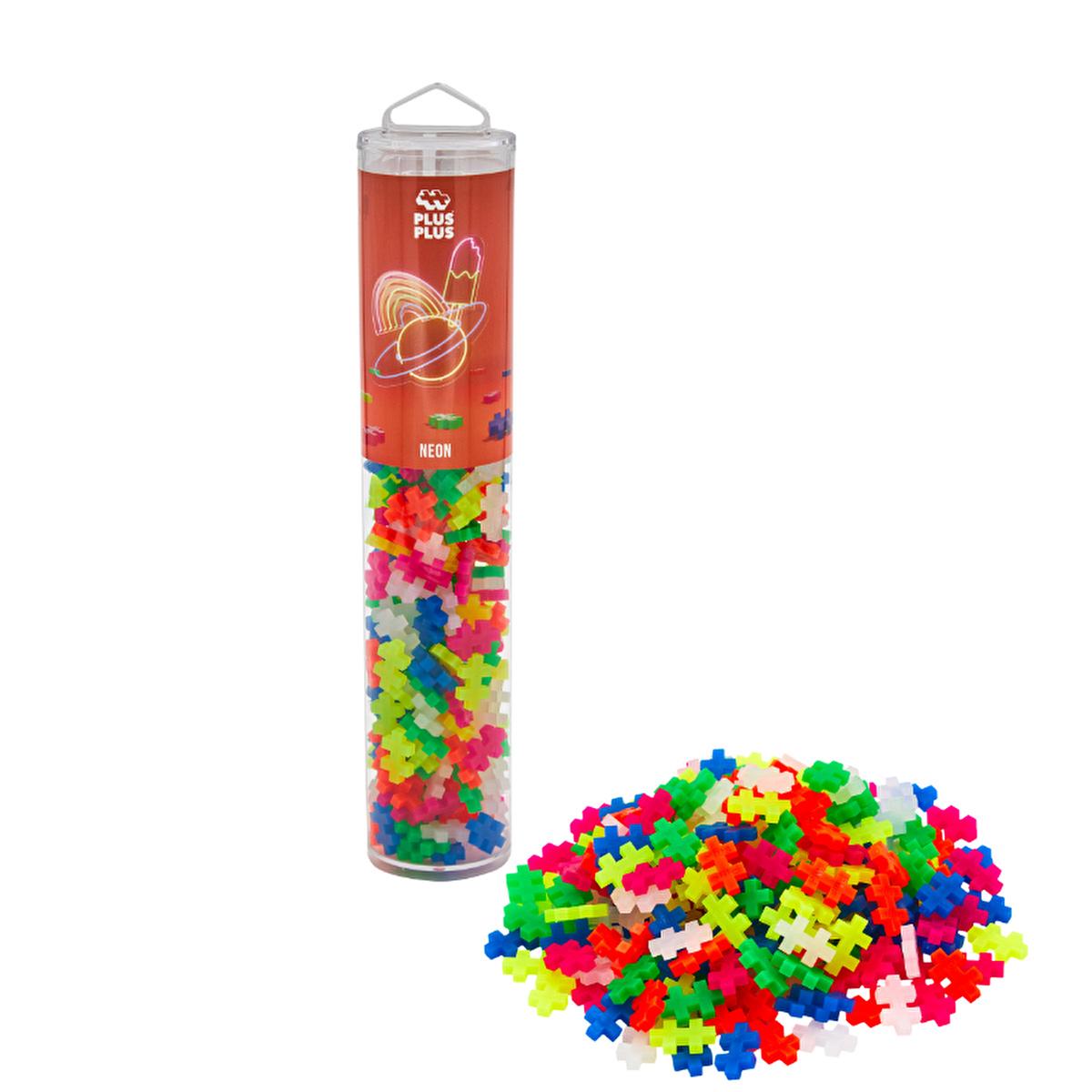Plus Plus Fosforlu Mix 240 Piece Construction Toy - Glowing Creative Building Set, Made in Denmark by Beauty Care Bag