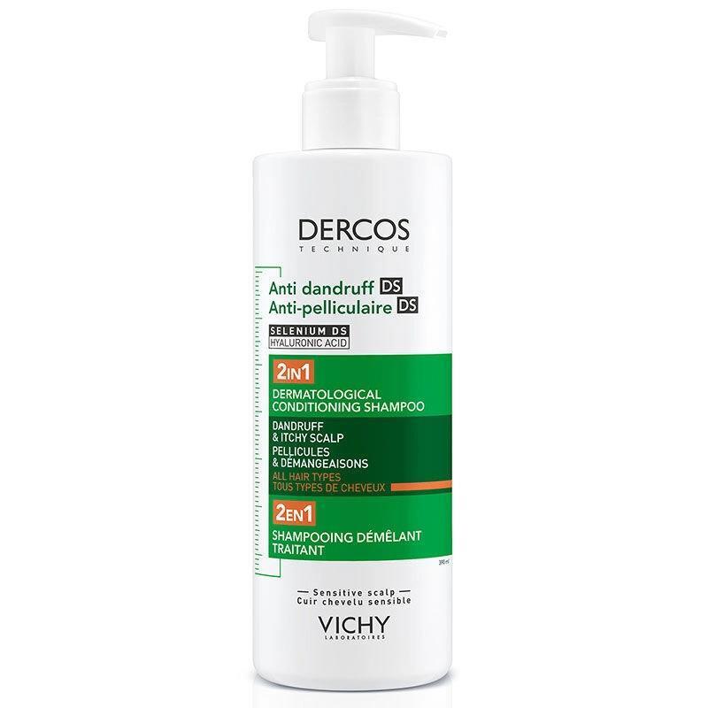 Vichy Dercos 2-in-1 anti-dandruff moisturizing shampoo, 13.19 fl oz