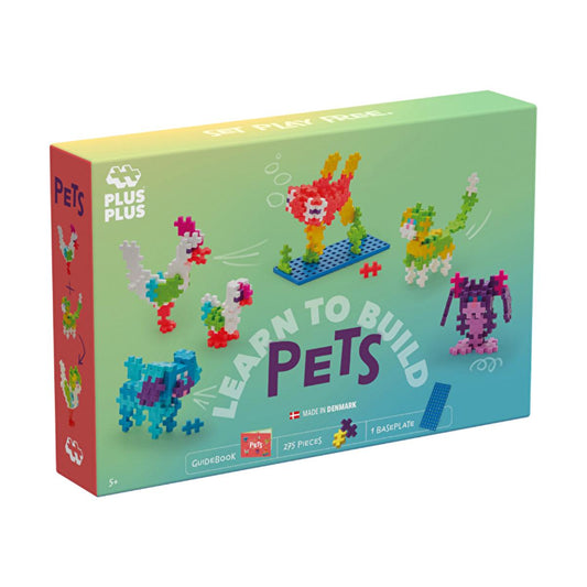 Plus Plus Construction Toy Set for Kids - 275 Piece Pet Theme Educational Building Blocks by Beauty Care Bag
