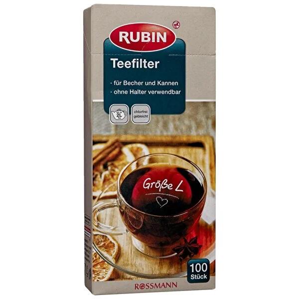 Rubin Large Tea Filter - 100 Count, Chlorine-Free, Double Layered for Rich Aroma by Beauty Care Bag