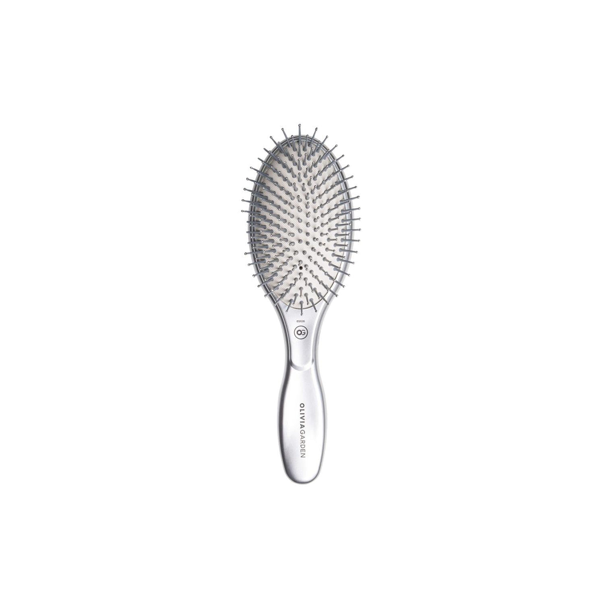 Olivia Garden Expert Care Curve Nylon Bristles Hair Brush - Detangle & Style with Ease - Silver by Beauty Care Bag