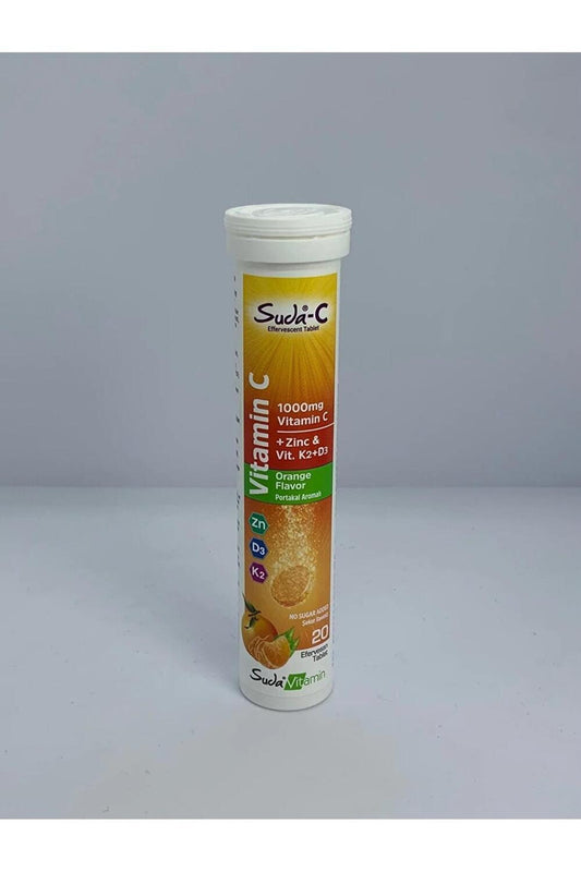 Suda C orange vitamin C effervescent tablets, 20 count