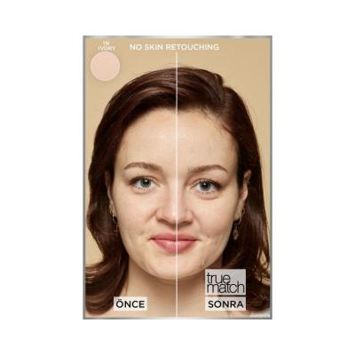 Loreal Paris True Match Foundation: 1N Ivory - Hyaluronic Acid & Vitamin E, Lightweight, Natural Look, SPF 17, Skin Tone Evener by Beauty Care Bag