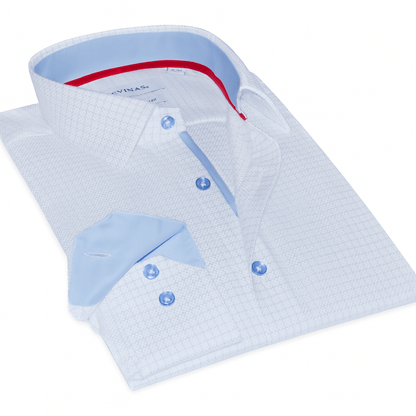 James Button-Up Shirt With Contrast Details // Blue Check // Contemporary Fit (Regular)Shirts & TopsTorqelo.com