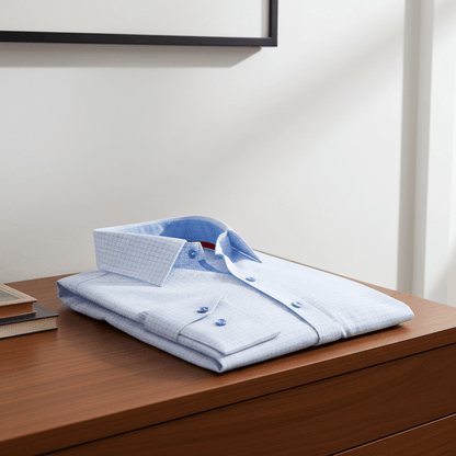 James Button-Up Shirt With Contrast Details // Blue Check // Contemporary Fit (Regular)Shirts & TopsTorqelo.com