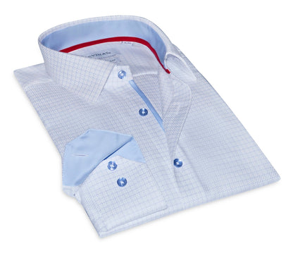 James Button-Up Shirt With Contrast Details // Blue Check // Contemporary Fit (Regular)Shirts & TopsTorqelo.com