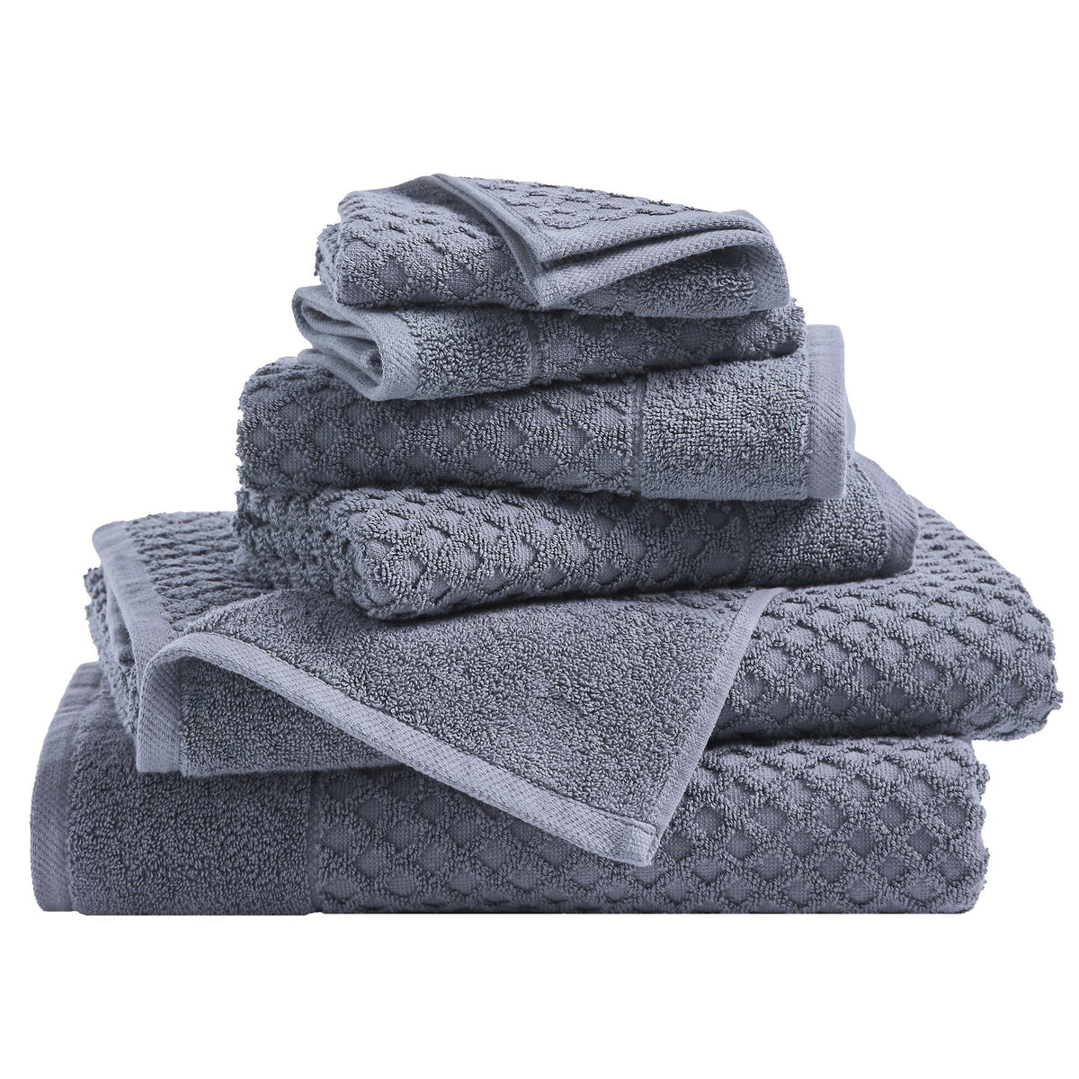 Cotton Diamond Waffle Weave Bath Towel Set - Grayson Collection by Great Bay Home
