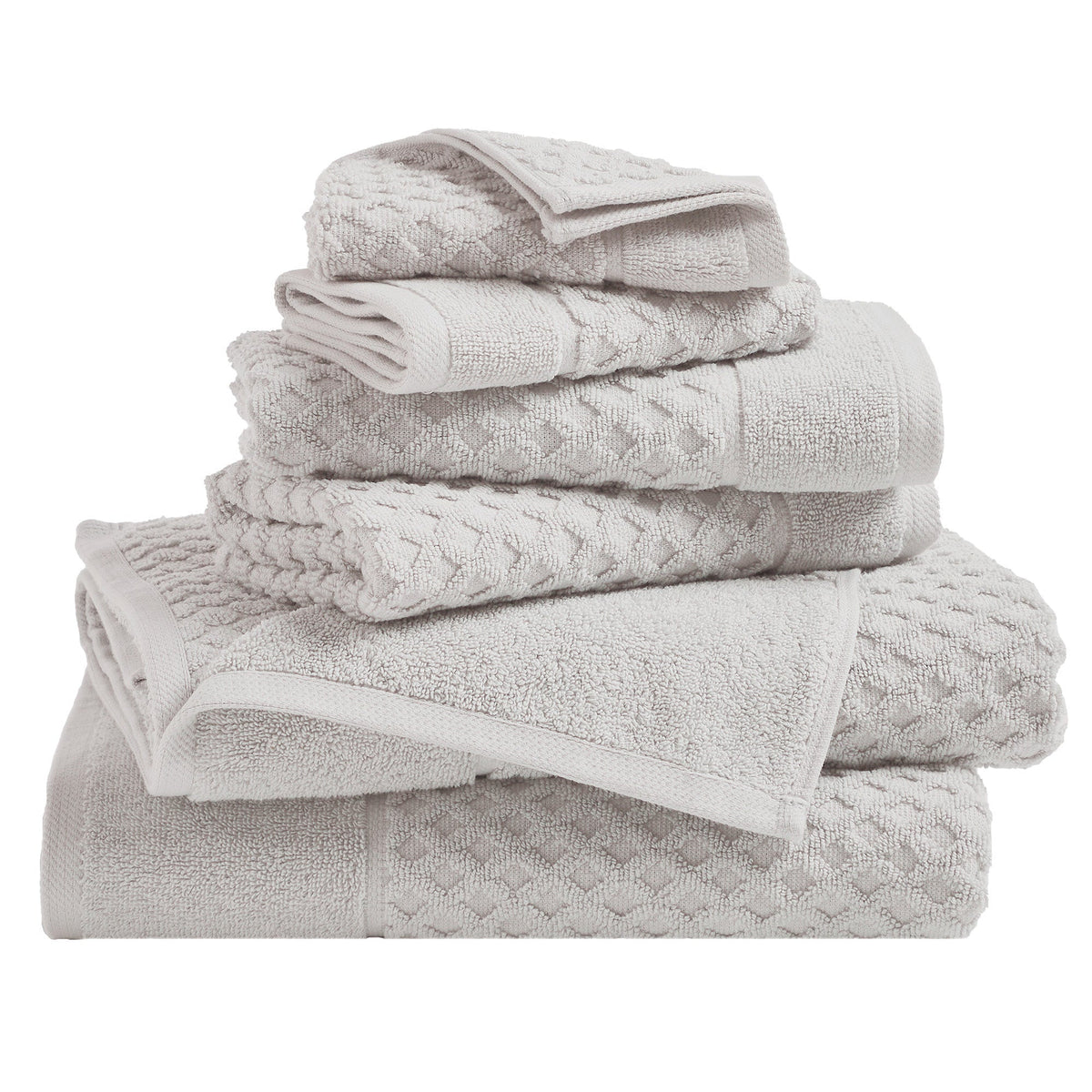 Cotton Diamond Waffle Weave Bath Towel Set - Grayson Collection by Great Bay Home