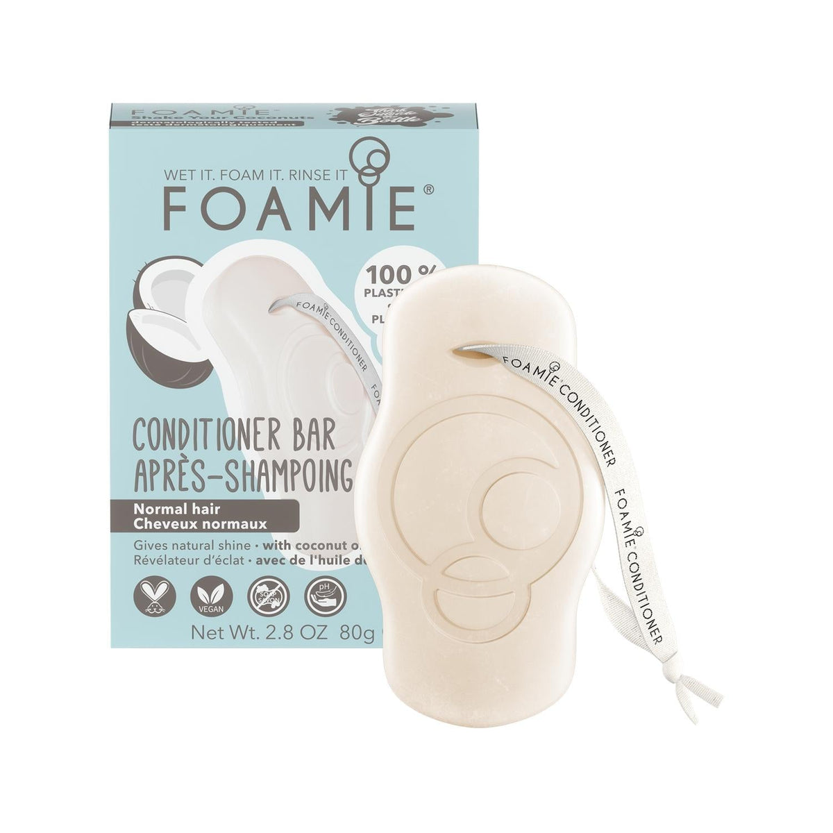 Foamie Shake Your Coconuts Conditioner Bar - Natural Moisturizing Hair Care for Dry or Damaged Hair, Sustainable Beauty Solution by Beauty Care Bag