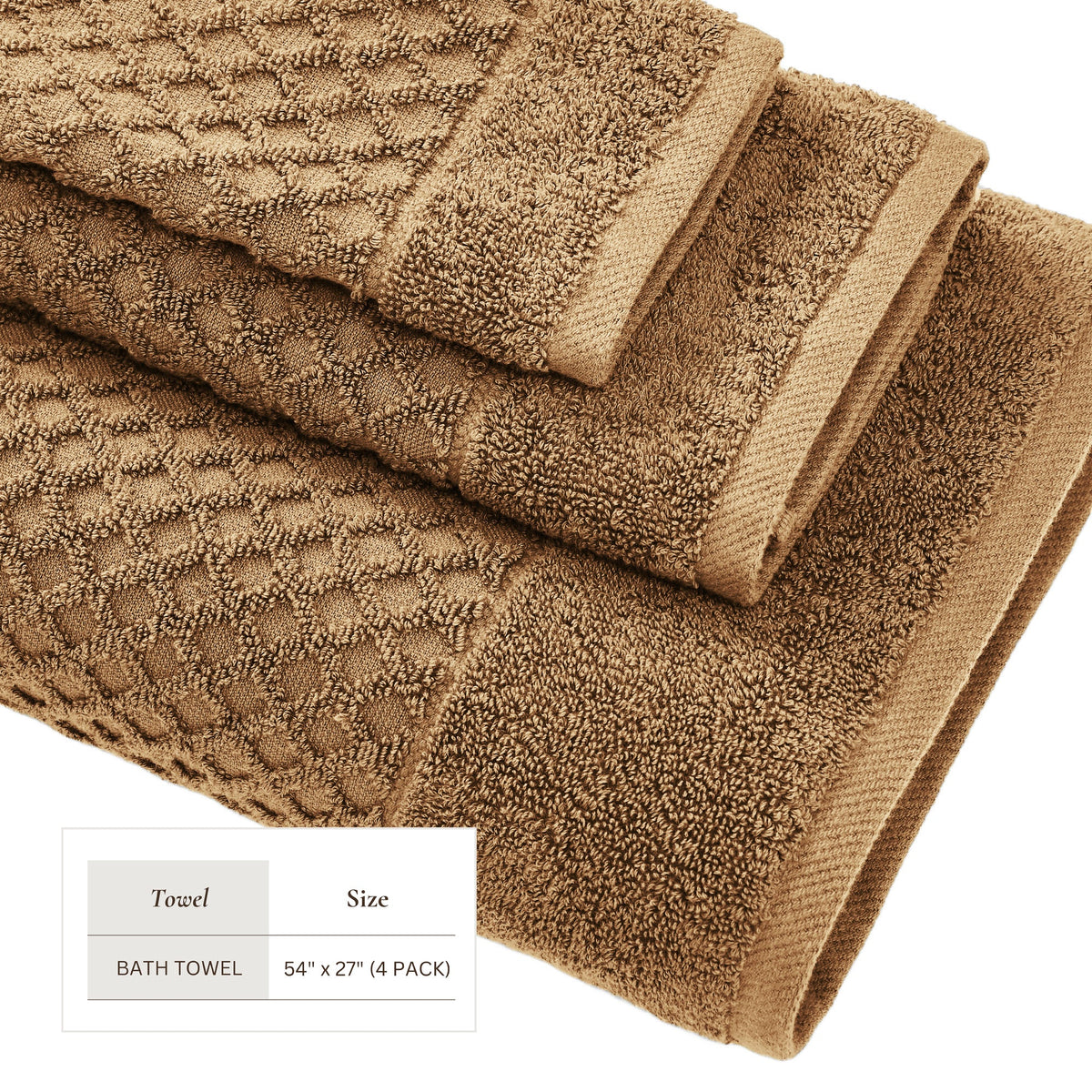 Cotton Diamond Waffle Weave Bath Towel Set - Grayson Collection by Great Bay Home