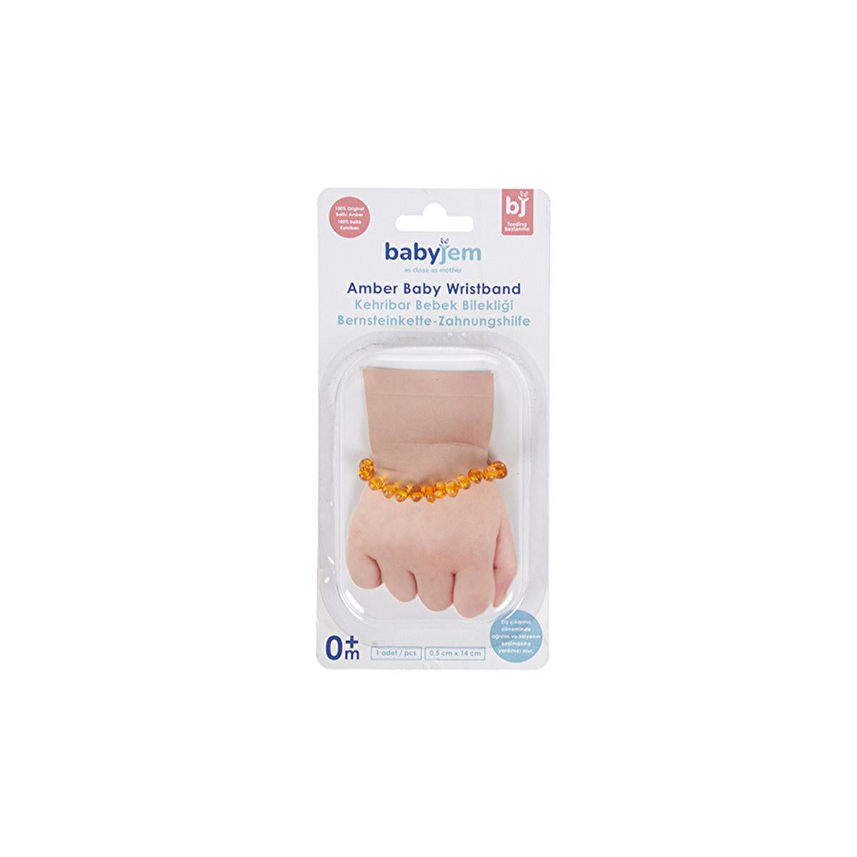 Babyjem Amber Teething Bracelet for Babies - Natural Pain Relief, Individually Knotted Amber Stones by Beauty Care Bag