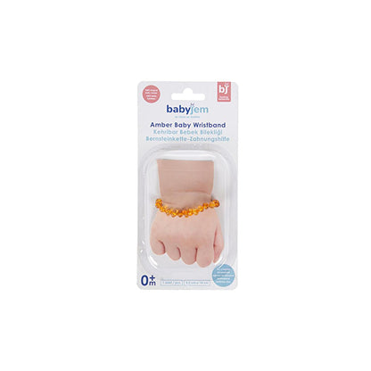 Babyjem Amber Teething Bracelet for Babies - Natural Pain Relief, Individually Knotted Amber Stones by Beauty Care Bag