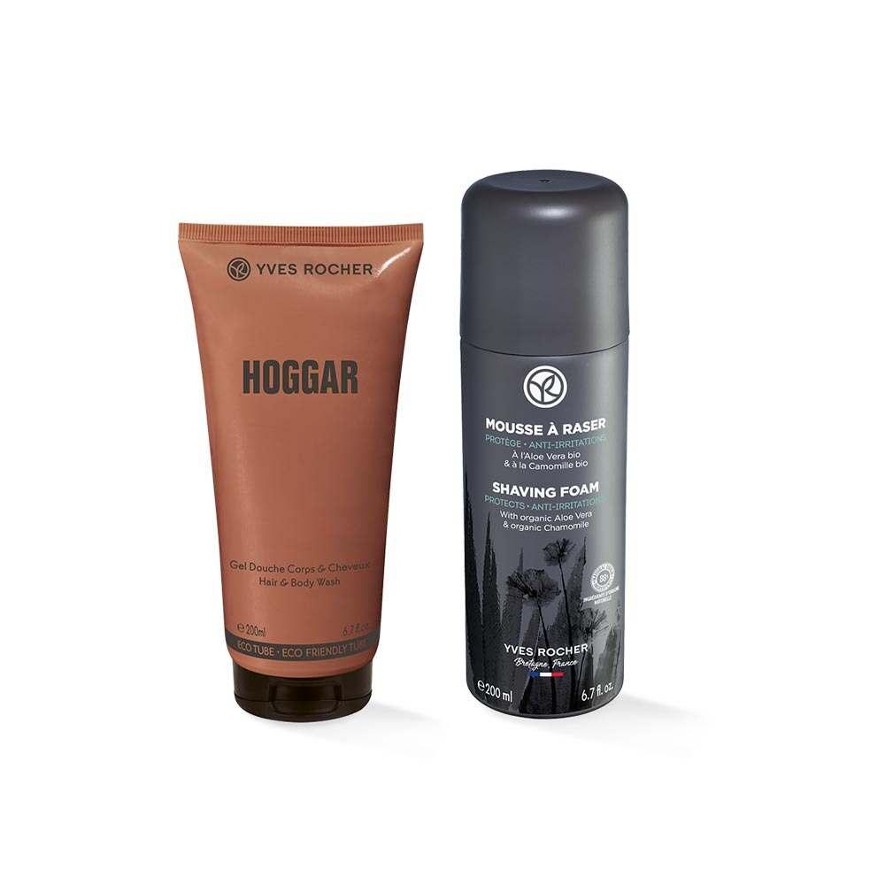 Hoggar Personal Care Product Set - Hair and Body Shampoo with Refreshing Shaving Foam by Beauty Care Bag