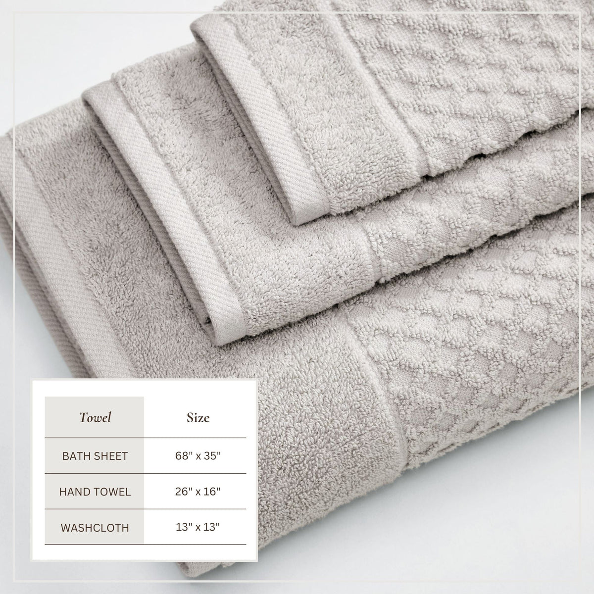 Cotton Diamond Waffle Weave Bath Towel Set - Grayson Collection by Great Bay Home