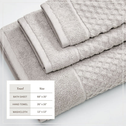 Cotton Diamond Waffle Weave Bath Towel Set - Grayson Collection by Great Bay Home