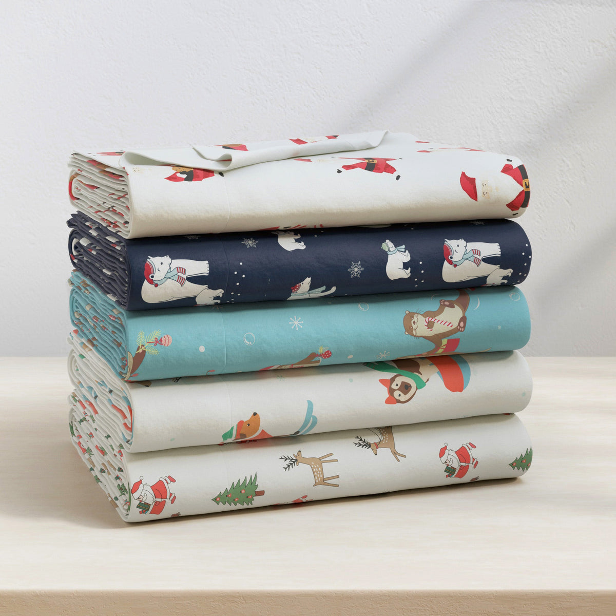 Turkish Cotton Christmas Flannel Sheet Set - Whittaker Collection by Great Bay Home