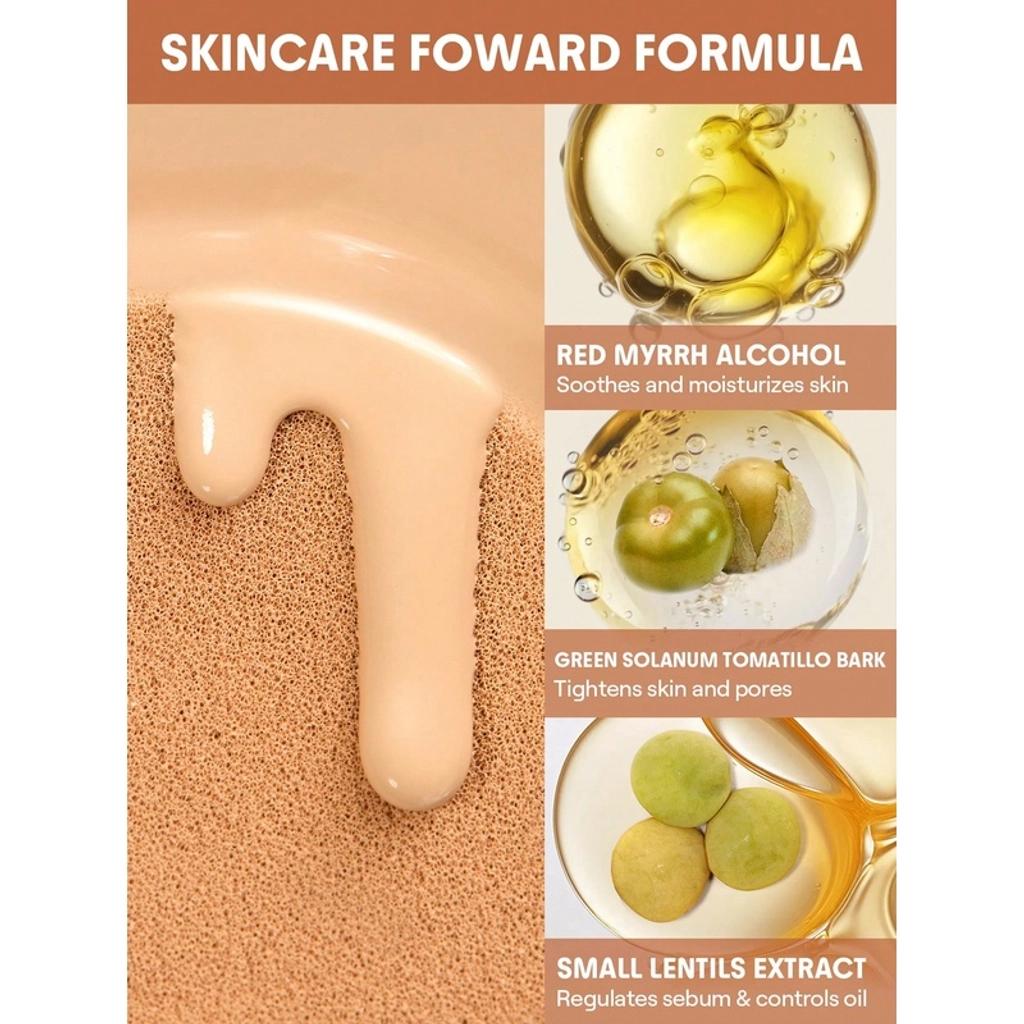 Sheglam Lock & Go Cushion Foundation for Dewy Skin Sand 15g by Beauty Care Bag
