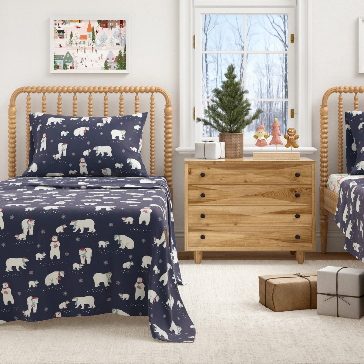 Turkish Cotton Christmas Flannel Sheet Set - Whittaker Collection by Great Bay Home