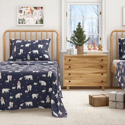 Turkish Cotton Christmas Flannel Sheet Set - Whittaker Collection by Great Bay Home
