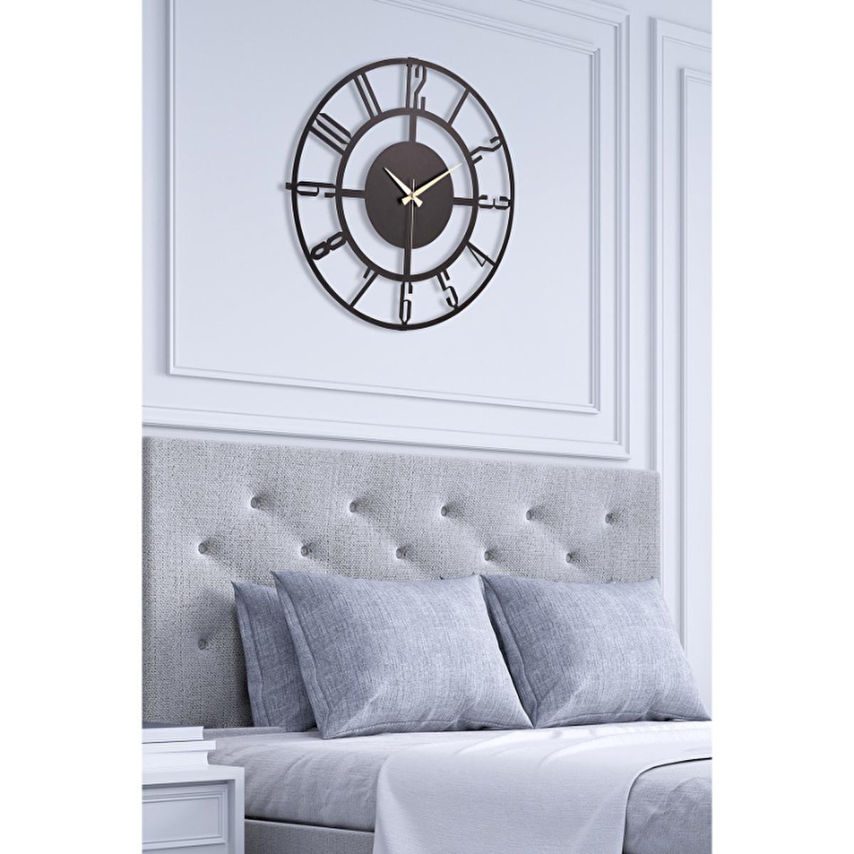 Muyika 50cm Metal Black Wall Clock - Silent Sweep Mechanism, Modern Decor by Beauty Care Bag