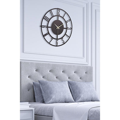 Muyika 50cm Metal Black Wall Clock - Silent Sweep Mechanism, Modern Decor by Beauty Care Bag