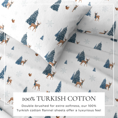 Turkish Cotton Christmas Flannel Sheet Set - Whittaker Collection by Great Bay Home