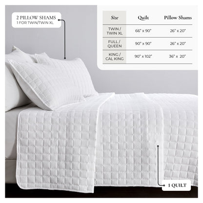 Box-Stitched Seersucker Quilt Set - Seersucker Collection by Great Bay Home