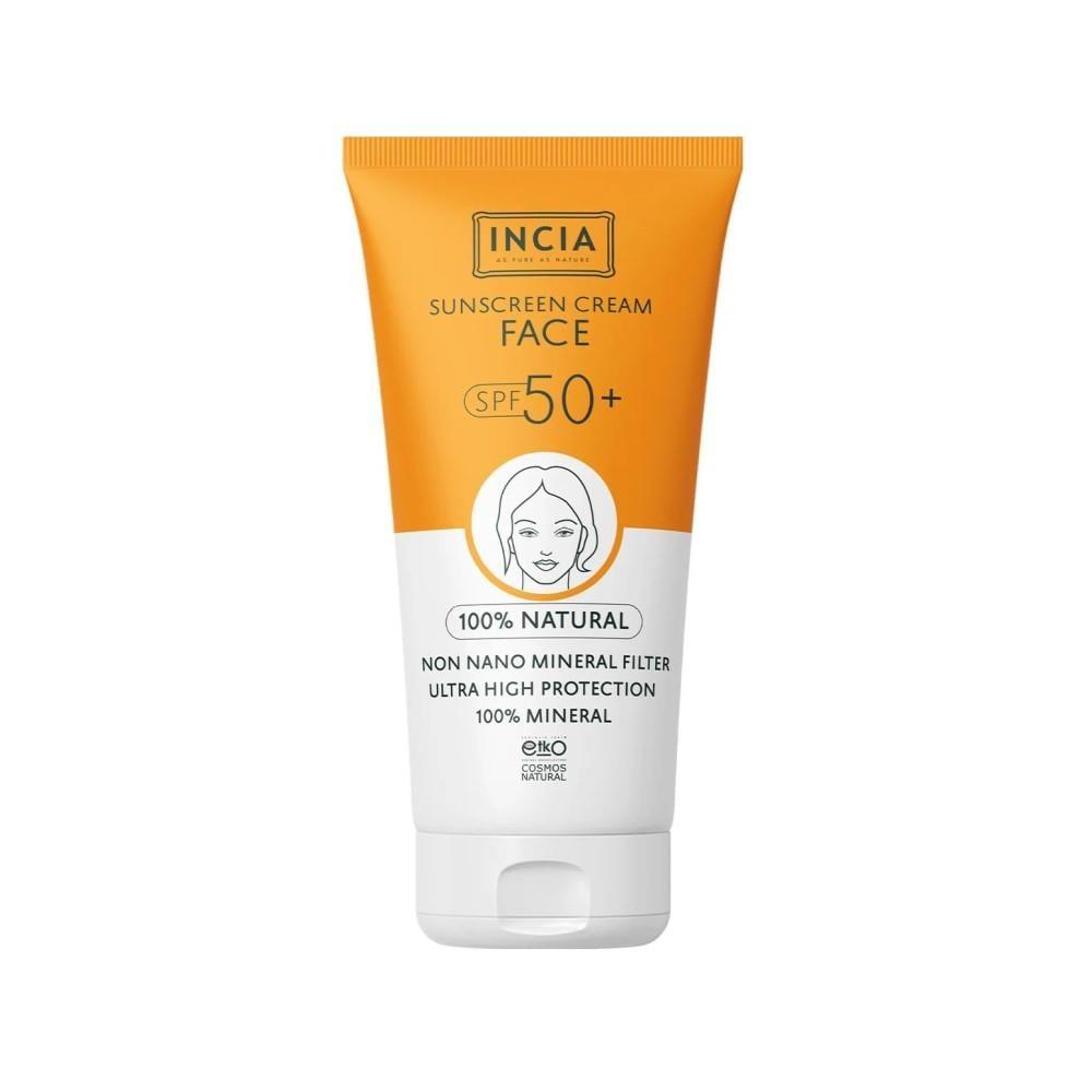 INCIA Natural Sunscreen for Face SPF 50+ - Organic Face Sunscreen for Sensitive Skin, Chemical-Free Sun Protection by Beauty Care Bag