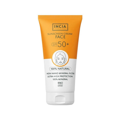 INCIA Natural Sunscreen for Face SPF 50+ - Organic Face Sunscreen for Sensitive Skin, Chemical-Free Sun Protection by Beauty Care Bag