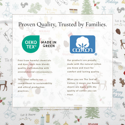 Turkish Cotton Christmas Flannel Sheet Set - Whittaker Collection by Great Bay Home