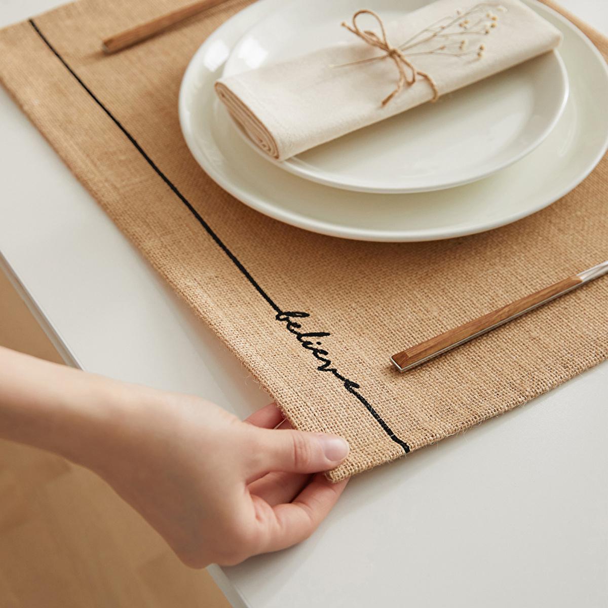 Ocean Home Jute Placemats Set of 2: Natural Woven Table Mats, Eco-Friendly & Biodegradable, Rustic Bohemian Dining Decor, 17.7x13.8 inches by Beauty Care Bag