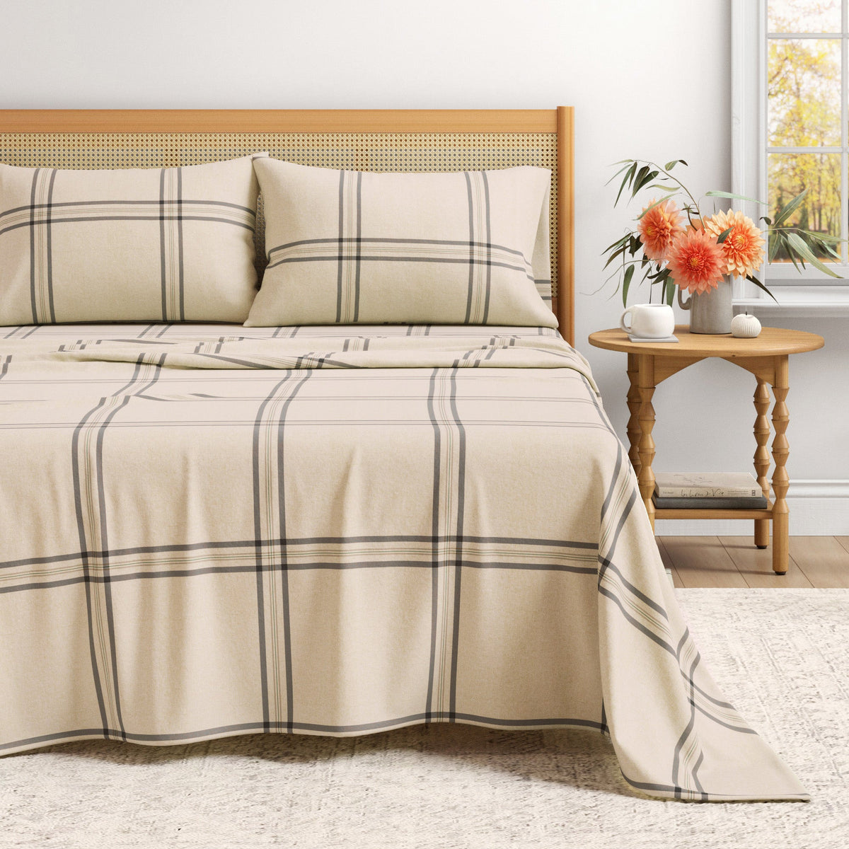 Turkish Cotton Flannel Sheet Set - Plaid & Stripe Collection by Great Bay Home