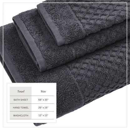 Cotton Diamond Waffle Weave Bath Towel Set - Grayson Collection by Great Bay Home
