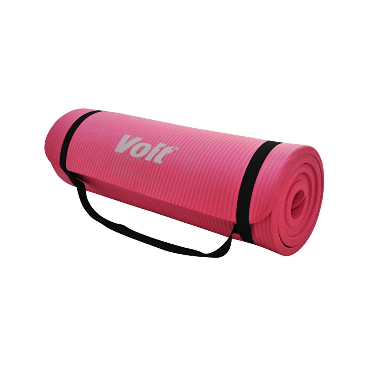 Voit Pink NBR Yoga Mat 1.5 cm Thick - Non-Slip, Durable, and Comfortable Yoga Mat for Safe Practice by Beauty Care Bag