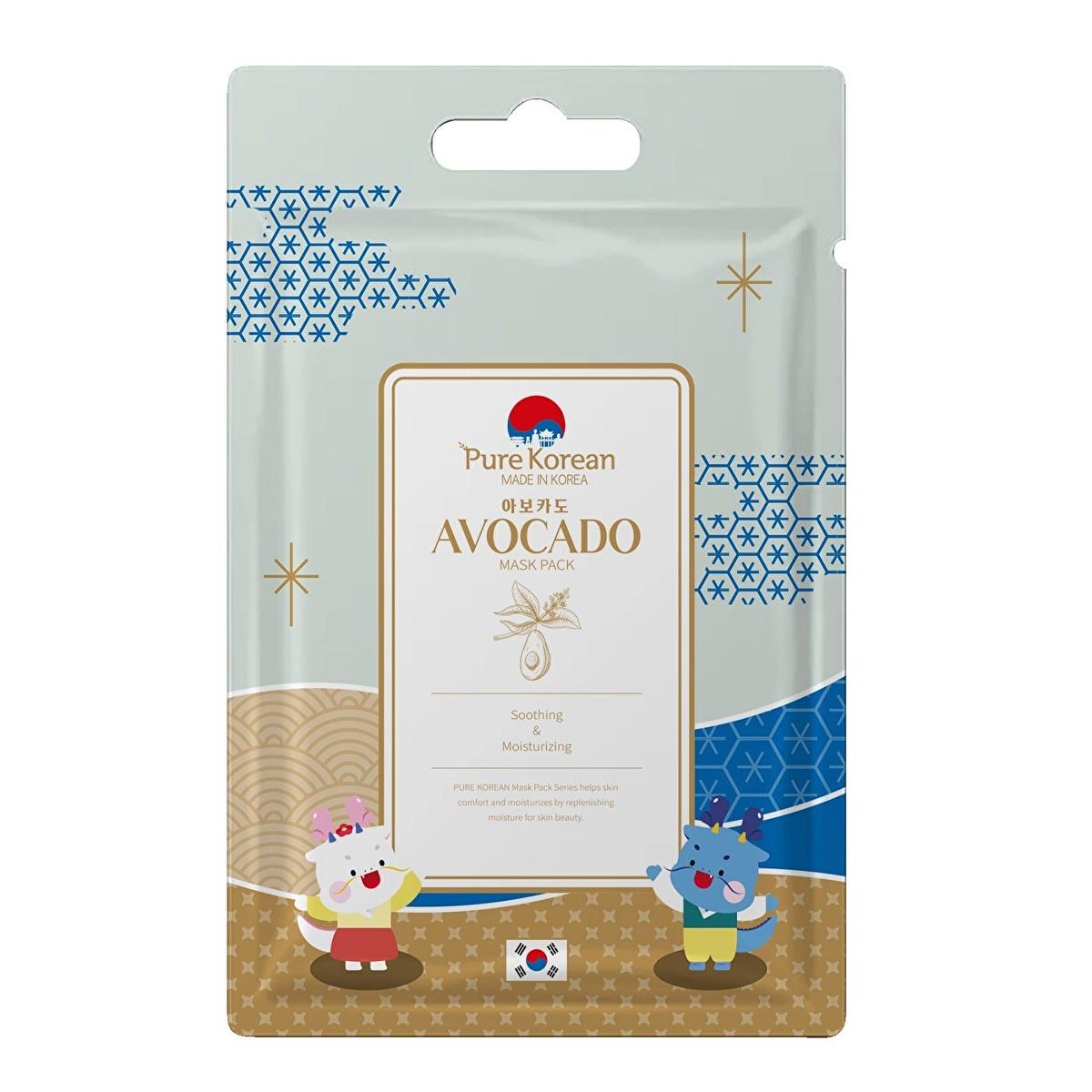 Pure Korean hydrating avocado face mask for dry skin