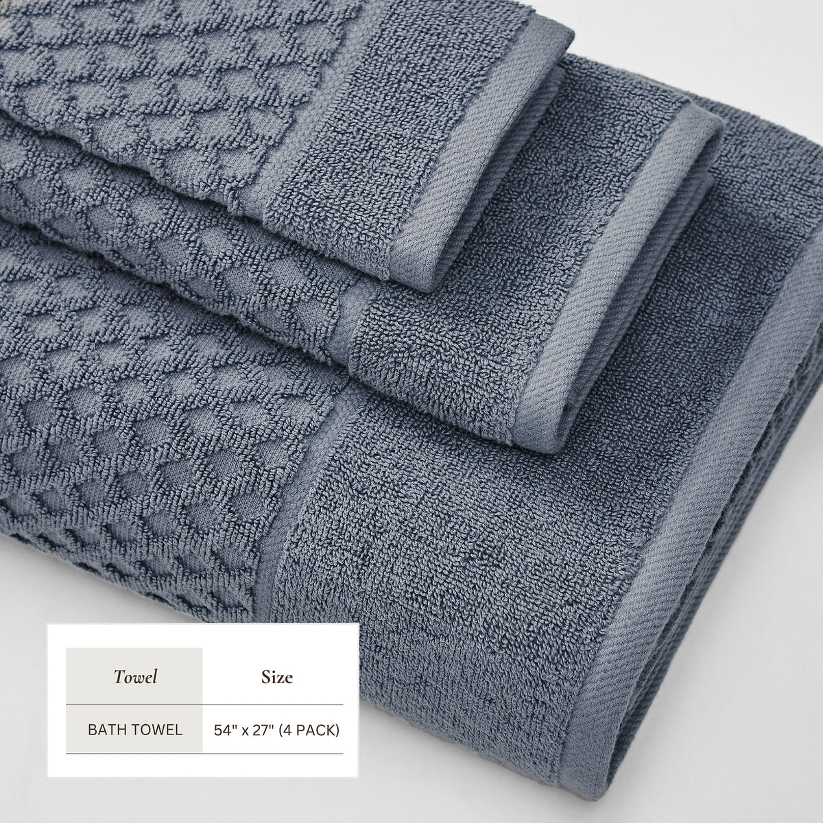 Cotton Diamond Waffle Weave Bath Towel Set - Grayson Collection by Great Bay Home