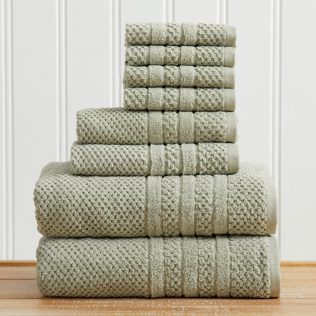 100% Cotton Checkered Jacquard Bath Towel Set - Giuliana Collection by Great Bay Home
