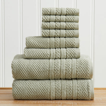 100% Cotton Checkered Jacquard Bath Towel Set - Giuliana Collection by Great Bay Home
