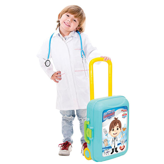 Dede Oyuncak Toy Doctor Set Suitcase - 15 Piece Kids Medical Kit for Pretend Play, Portable & Health Tested by Beauty Care Bag
