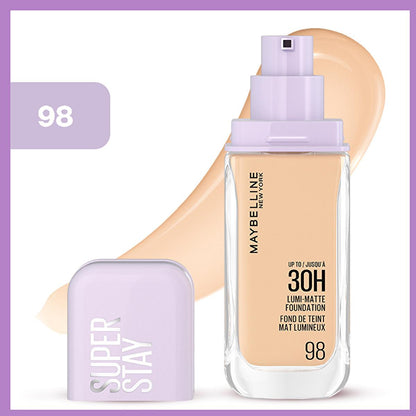 Maybelline Super Stay Lumi Matte Foundation: 30H Lightweight Satin Matte Coverage for Oily Skin, Natural Finish by Beauty Care Bag