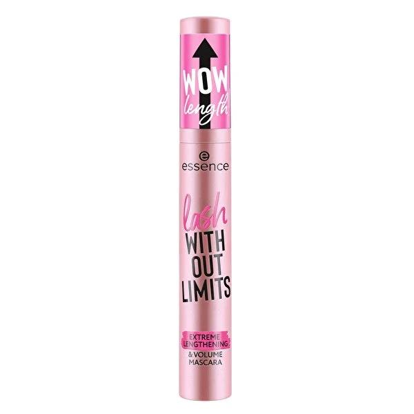 Essence Lash Without Limits Mascara: Extreme Lengthening & Volume - Ultra Black, Contact Lens Safe, Long Lasting Definition by Beauty Care Bag