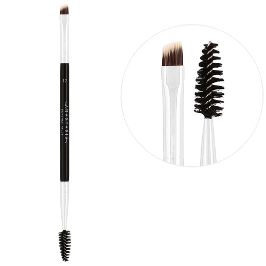 Anastasia dual-ended firm angled eyebrow brush #12 with synthetic bristles