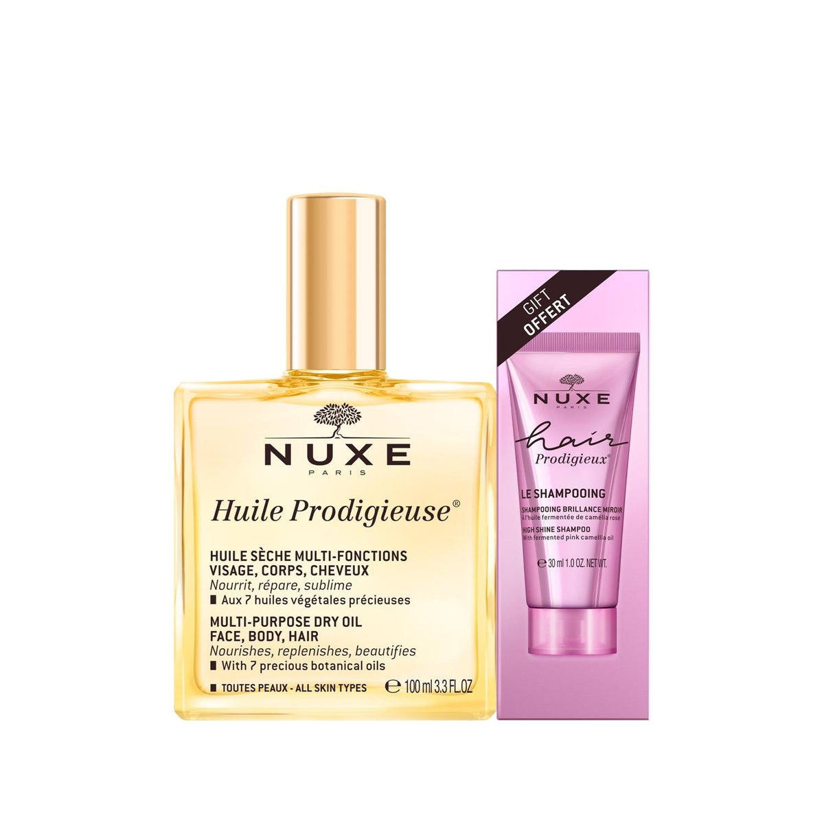 Nuxe Huile Prodigieuse Multi-Purpose Dry Oil with Shampoo 50ml by Beauty Care Bag