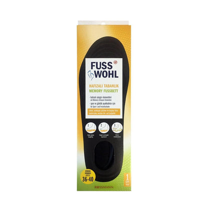 Fusswohl Memory Foam Shoe Insoles for Comfort 1 Pair by Beauty Care Bag