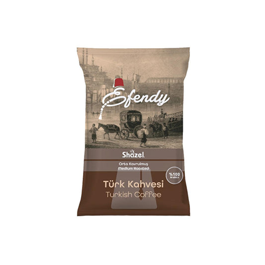 Shazel Efendy Traditional Medium Roast Turkish Coffee - 100g Arabica Beans, Gourmet Coffee Experience by Beauty Care Bag