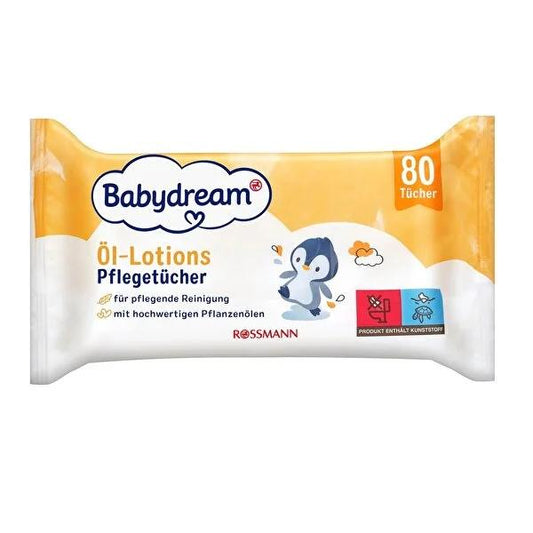 Babydream Natural Baby Wipes - Vegan, Dermatologically Tested, 80 Count by Beauty Care Bag