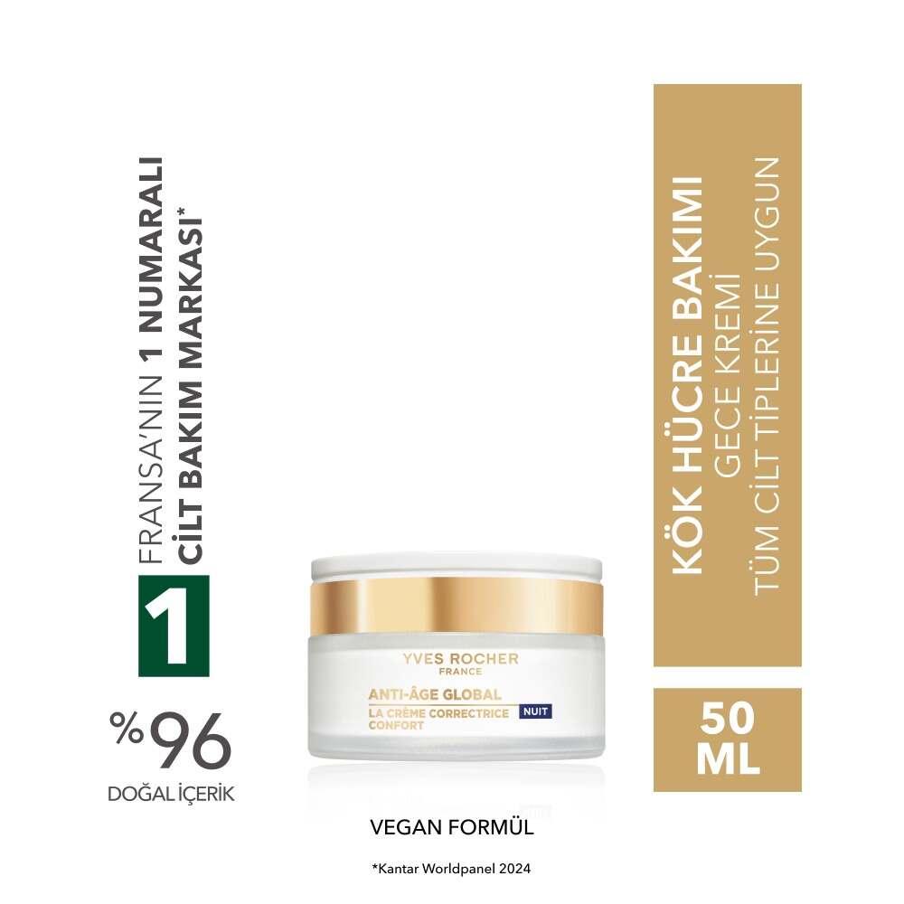 Anti Age Global Night Cream with Shea & Vitamin E 50ml by Beauty Care Bag